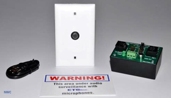 ETS, MICROPHONE KIT, 1 SM1 MICROPHONE, SM2 INTERFACE BOX, MOUNTING SCREWS, WARNING LABEL, 1 AC ADAPTOR, 1 3 FOOT OR RCA PATCH CABLE